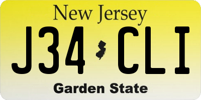 NJ license plate J34CLI