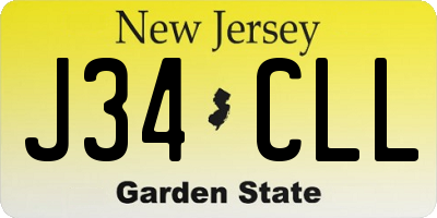 NJ license plate J34CLL