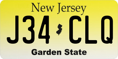 NJ license plate J34CLQ