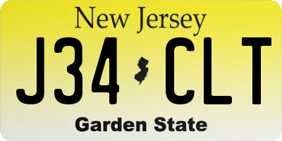 NJ license plate J34CLT