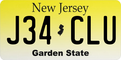 NJ license plate J34CLU