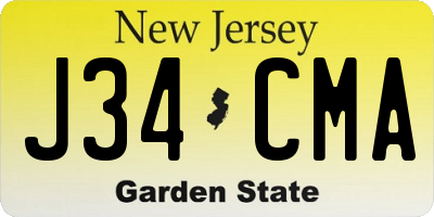 NJ license plate J34CMA