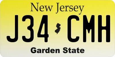 NJ license plate J34CMH