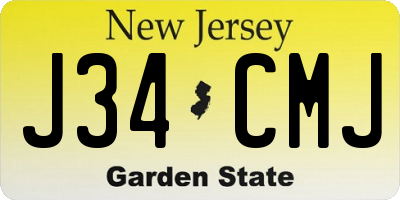 NJ license plate J34CMJ