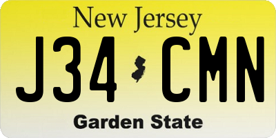 NJ license plate J34CMN