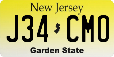 NJ license plate J34CMO