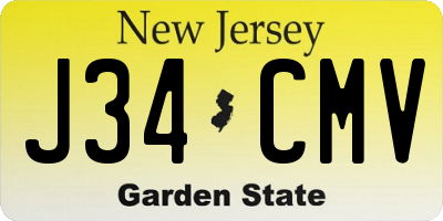 NJ license plate J34CMV