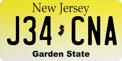NJ license plate J34CNA