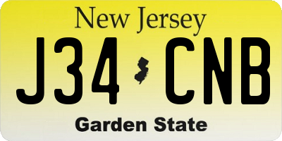 NJ license plate J34CNB