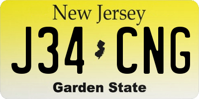 NJ license plate J34CNG