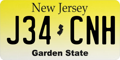 NJ license plate J34CNH