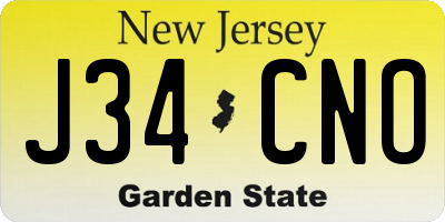 NJ license plate J34CNO