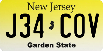 NJ license plate J34COV