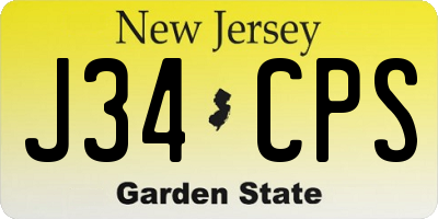 NJ license plate J34CPS