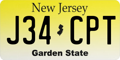 NJ license plate J34CPT