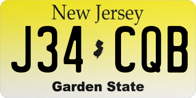 NJ license plate J34CQB