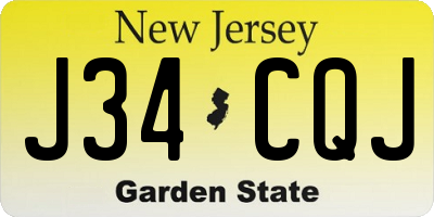 NJ license plate J34CQJ