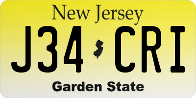 NJ license plate J34CRI