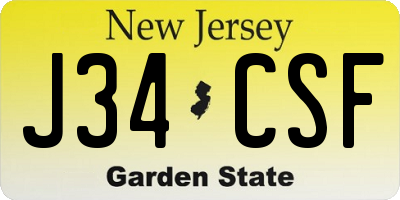 NJ license plate J34CSF