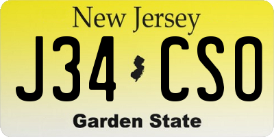 NJ license plate J34CSO