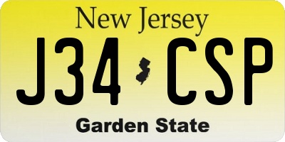 NJ license plate J34CSP
