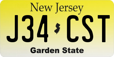 NJ license plate J34CST