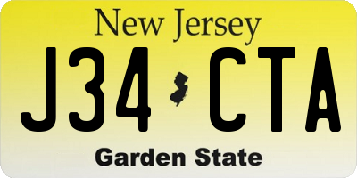 NJ license plate J34CTA