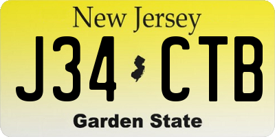 NJ license plate J34CTB