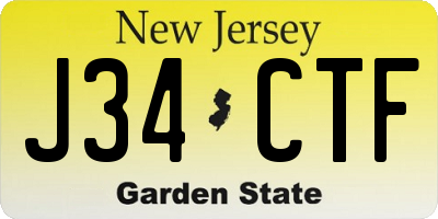 NJ license plate J34CTF