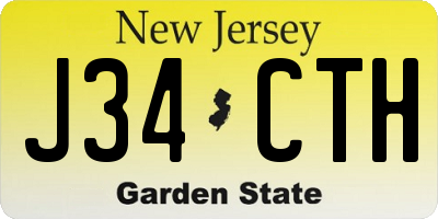 NJ license plate J34CTH