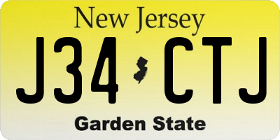 NJ license plate J34CTJ