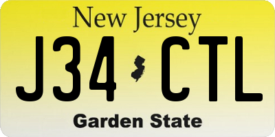NJ license plate J34CTL