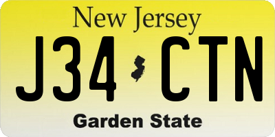 NJ license plate J34CTN