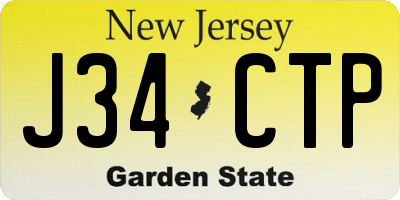 NJ license plate J34CTP