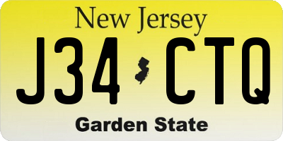 NJ license plate J34CTQ