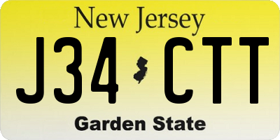 NJ license plate J34CTT