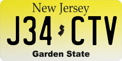 NJ license plate J34CTV