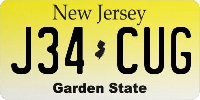 NJ license plate J34CUG