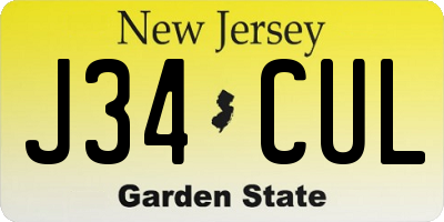NJ license plate J34CUL