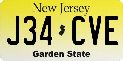 NJ license plate J34CVE
