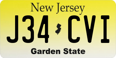 NJ license plate J34CVI