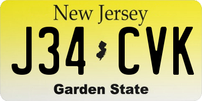 NJ license plate J34CVK
