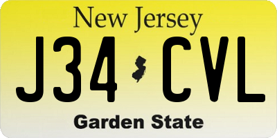 NJ license plate J34CVL