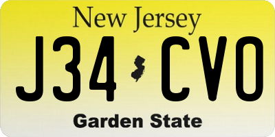 NJ license plate J34CVO