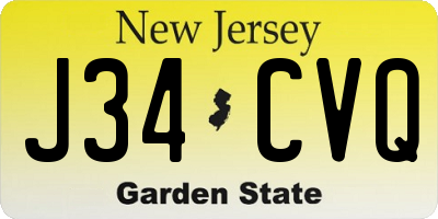 NJ license plate J34CVQ