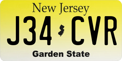 NJ license plate J34CVR