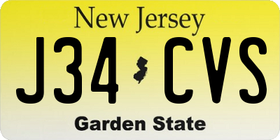 NJ license plate J34CVS