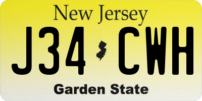 NJ license plate J34CWH