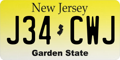NJ license plate J34CWJ