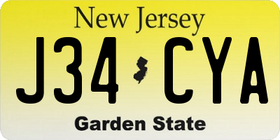 NJ license plate J34CYA
